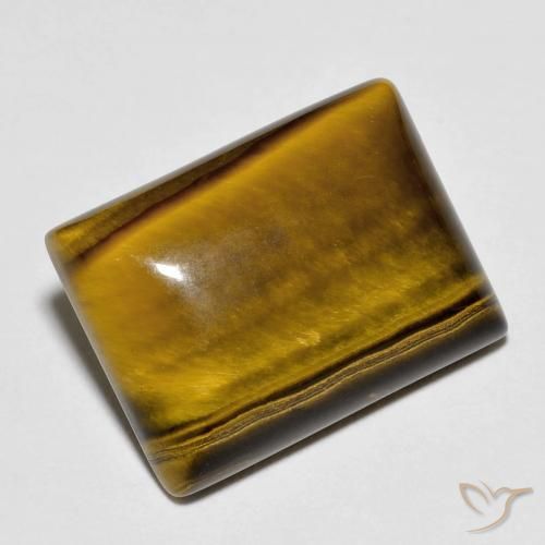 Occhio di tigre Marrone dorato naturale da 10.74 ct, Taglio a baguette, Opaco