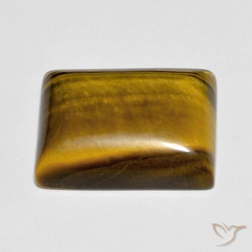 Occhio di tigre Marrone dorato naturale da 10.74 ct, Taglio a baguette, Opaco
