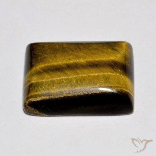Occhio di tigre Marrone dorato naturale da 10.27 ct, Taglio a baguette, Opaco
