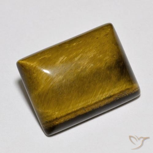 Occhio di tigre Medium Dark-Brown naturale da 9.29 ct, Taglio a baguette, Opaco