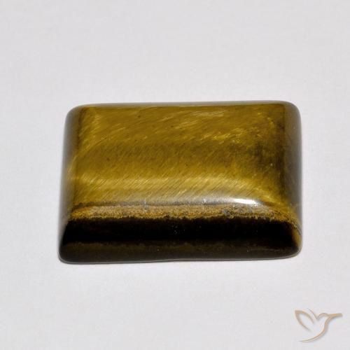 Occhio di tigre Medium Dark-Brown naturale da 9.29 ct, Taglio a baguette, Opaco