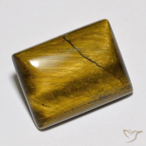 Occhio di tigre Marrone dorato naturale da 10.66 ct, Taglio a baguette, Opaco