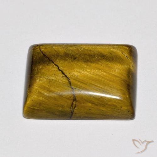 Occhio di tigre Marrone dorato naturale da 10.66 ct, Taglio a baguette, Opaco