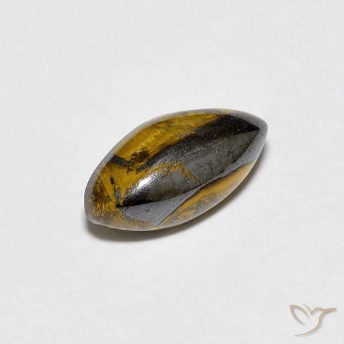 Occhio di tigre Marrone caldo naturale da 1.84 ct, Taglio marquise, Opaco