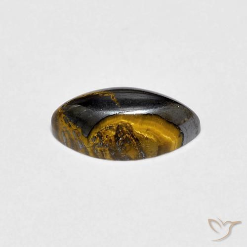 Occhio di tigre Marrone caldo naturale da 1.84 ct, Taglio marquise, Opaco