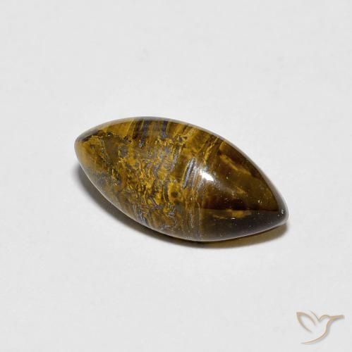 Occhio di tigre Marrone dorato naturale da 2.01 ct, Taglio marquise, Opaco