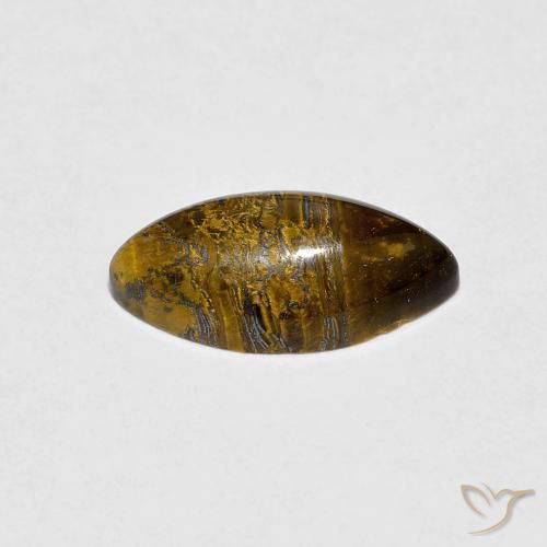 Occhio di tigre Marrone dorato naturale da 2.01 ct, Taglio marquise, Opaco