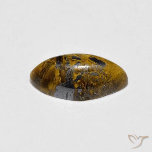 Occhio di tigre Marrone dorato naturale da 1.53 ct, Taglio marquise, Opaco