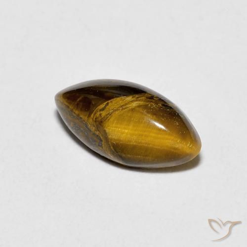 Occhio di tigre Marrone caldo naturale da 1.29 ct, Taglio marquise, Opaco