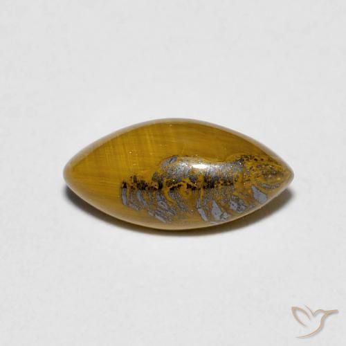 1.20ct Naturale Medium Dark-Brown Occhio di tigre, Taglio marquise, Opaco