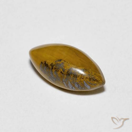 Occhio di tigre Medium Dark-Brown naturale da 1.20 ct, Taglio marquise, Opaco