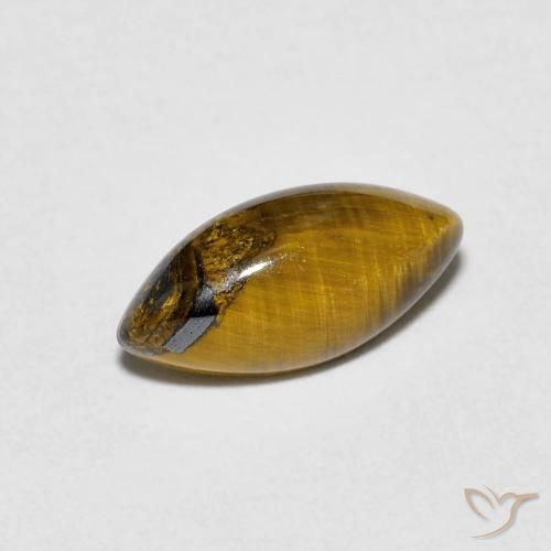 Occhio di tigre Medium Dark-Brown naturale da 1.20 ct, Taglio marquise, Opaco