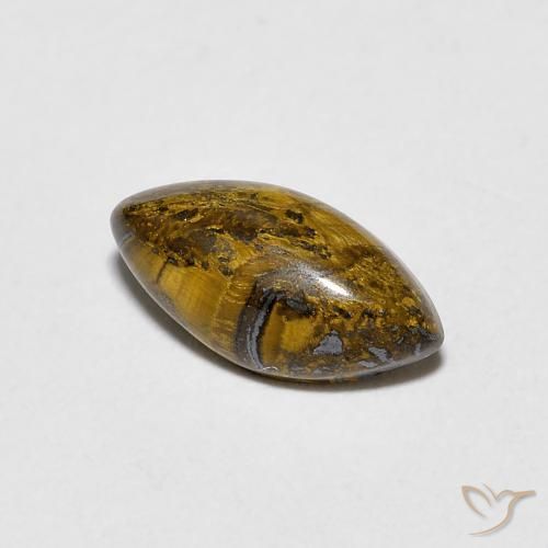 Occhio di tigre Marrone giallastro naturale da 1.37 ct, Taglio marquise, Opaco