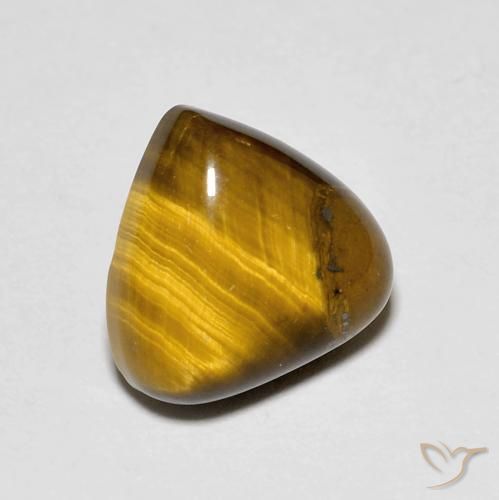 Occhio di tigre Marrone dorato naturale da 3.45 ct, Forma a pera, Opaco