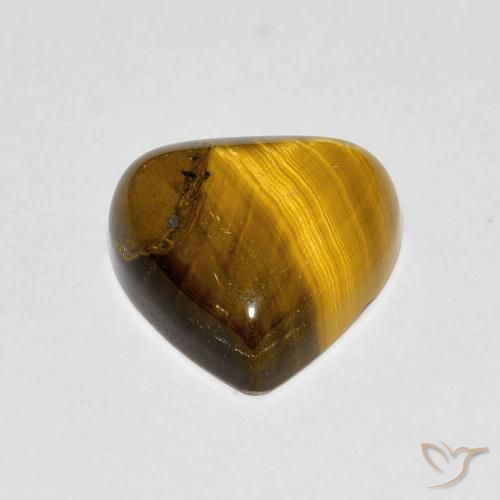 Occhio di tigre Marrone dorato naturale da 3.45 ct, Forma a pera, Opaco