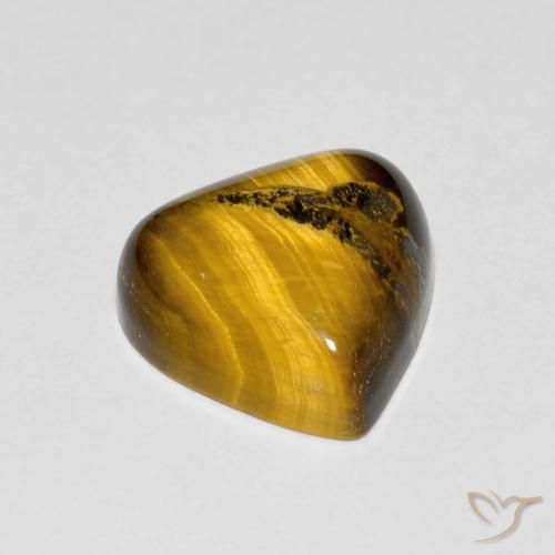 Occhio di tigre Marrone dorato naturale da 3.48 ct, Forma a pera, Opaco