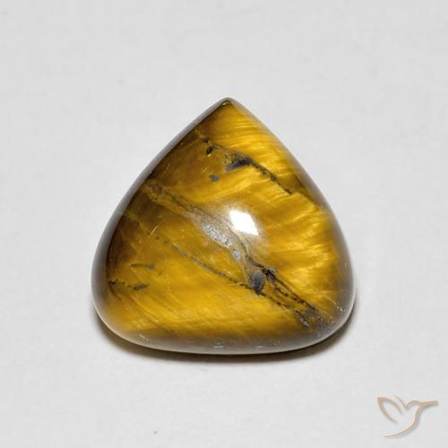 3.43ct Naturale Marrone giallastro Occhio di tigre, Forma a pera, Opaco