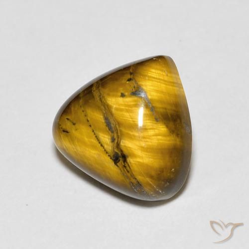 Occhio di tigre Marrone giallastro naturale da 3.43 ct, Forma a pera, Opaco