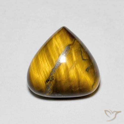 3.48ct Naturale Marrone medio Occhio di tigre, Forma a pera, Opaco