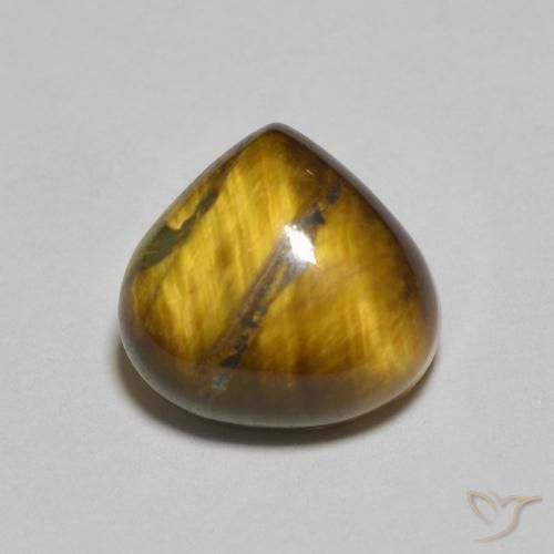 1.98ct Naturale Marrone giallastro Occhio di tigre, Forma a pera, Opaco