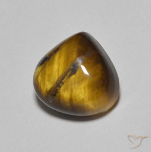 Occhio di tigre Marrone giallastro naturale da 1.98 ct, Forma a pera, Opaco
