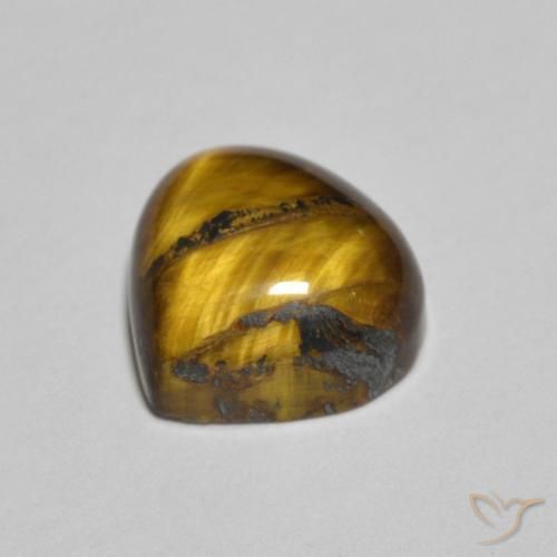 Occhio di tigre Marrone giallastro naturale da 1.98 ct, Forma a pera, Opaco