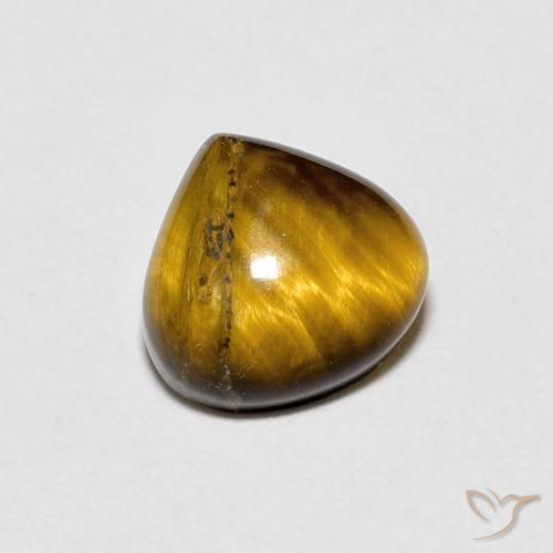 Occhio di tigre Marrone chiaro naturale da 1.92 ct, Forma a pera, Opaco