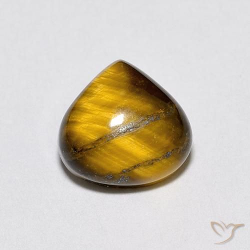 1.93ct Naturale Marrone chiaro Occhio di tigre, Forma a pera, Opaco