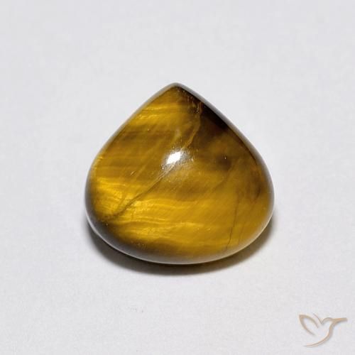 1.90ct Naturale Marrone giallastro Occhio di tigre, Forma a pera, Opaco