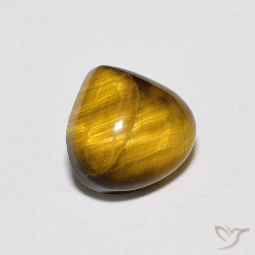 Occhio di tigre Marrone giallastro naturale da 1.90 ct, Forma a pera, Opaco