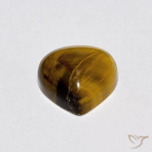 Occhio di tigre Marrone giallastro naturale da 1.90 ct, Forma a pera, Opaco