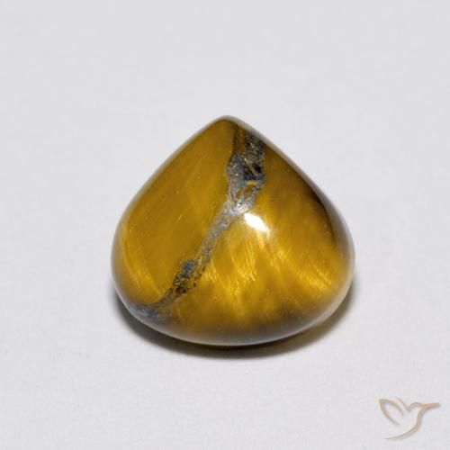 1.92ct Naturale Marrone giallastro Occhio di tigre, Forma a pera, Opaco