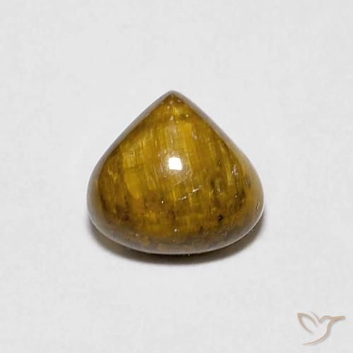 0.78ct Naturale Marrone giallastro Occhio di tigre, Forma a pera, Opaco