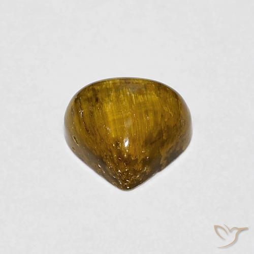 Occhio di tigre Marrone giallastro naturale da 0.78 ct, Forma a pera, Opaco