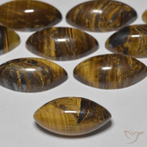 2.17ct Naturale Marrone caldo Occhio di tigre, Taglio marquise, Opaco