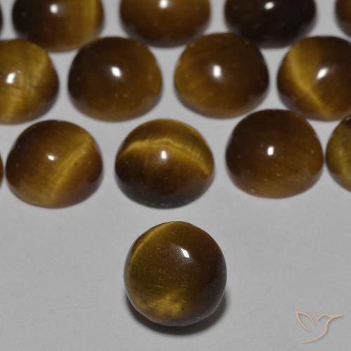 Occhio di tigre Marrone caldo naturale da 0.92 ct, Rotondo, Opaco