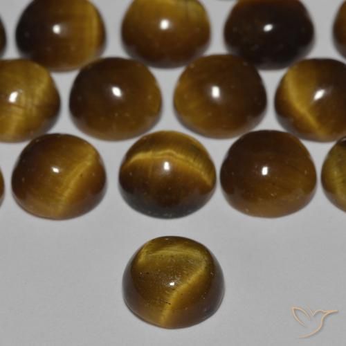 Occhio di tigre Marrone caldo naturale da 0.92 ct, Rotondo, Opaco