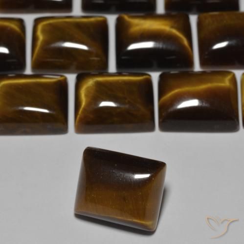 Occhio di tigre Marrone dorato naturale da 6.19 ct, Taglio a baguette, Opaco