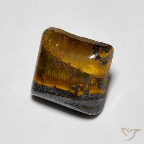 Occhio di tigre Medium Dark-Brown naturale da 1.43 ct, Quadrato, Opaco