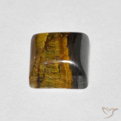 Occhio di tigre Medium Dark-Brown naturale da 1.43 ct, Quadrato, Opaco