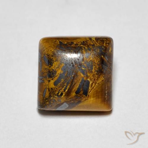 1.45ct Naturale Medium Light-Brown Occhio di tigre, Quadrato, Opaco