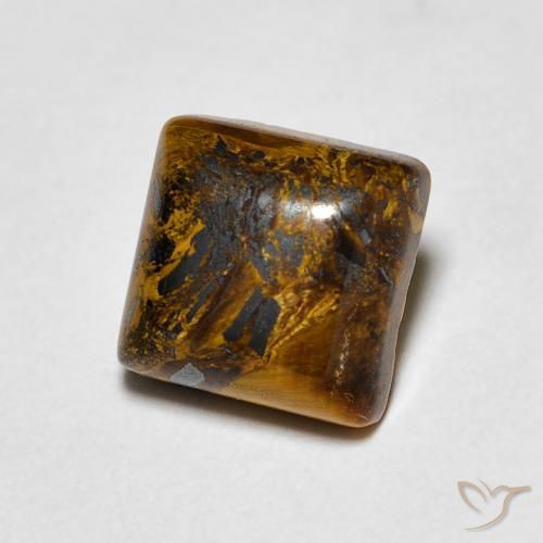 Occhio di tigre Medium Light-Brown naturale da 1.45 ct, Quadrato, Opaco