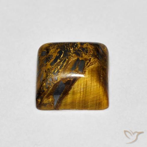 Occhio di tigre Medium Light-Brown naturale da 1.45 ct, Quadrato, Opaco