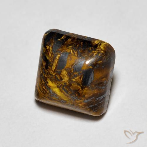 Occhio di tigre Hickory Brown naturale da 1.53 ct, Quadrato, Opaco