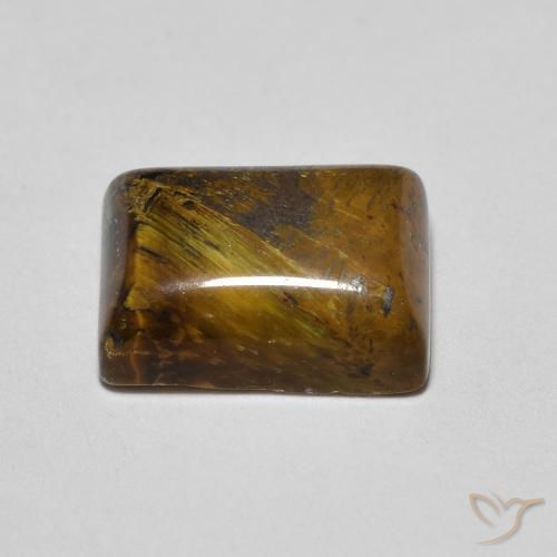 Occhio di tigre Marrone medio naturale da 1.76 ct, Taglio a baguette, Opaco