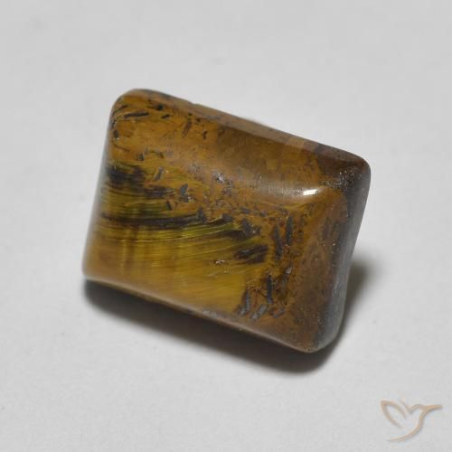 Occhio di tigre Marrone chiaro naturale da 1.84 ct, Taglio a baguette, Opaco