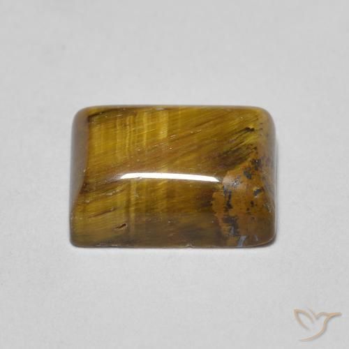 Occhio di tigre Marrone chiaro naturale da 1.61 ct, Taglio a baguette, Opaco