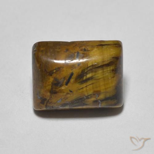 1.77ct Naturale Marrone chiaro Occhio di tigre, Taglio a baguette, Opaco
