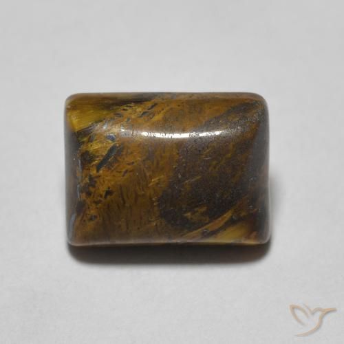 1.77ct Naturale Marrone dorato Occhio di tigre, Taglio a baguette, Opaco