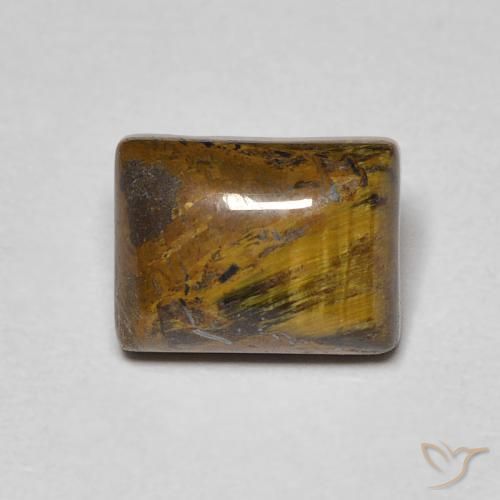 1.92ct Naturale Marrone medio Occhio di tigre, Taglio a baguette, Opaco